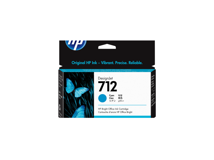 HP 712 29 ml Cyan DesignJet Ink Cartridge, 3ED67A HP 712 DesignJet Ink ...