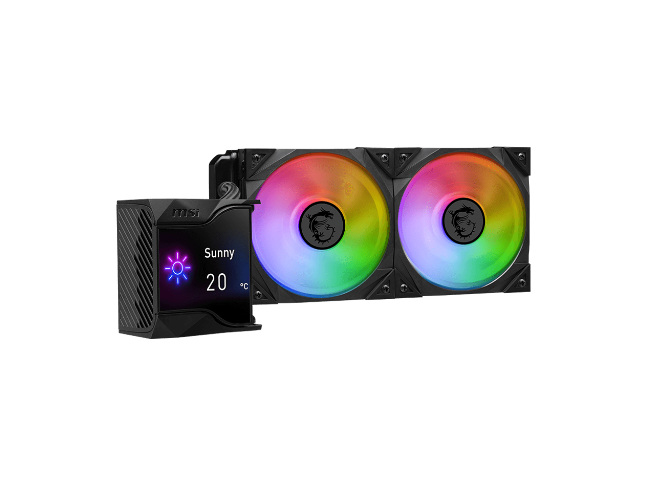 Alt View 3. MSI - MSI MPG CoreLiquid D240 ARGB - 2.4" LCD, 240mm Rad, Dual ARGB Fans, LGA/AM4 - ARGB.