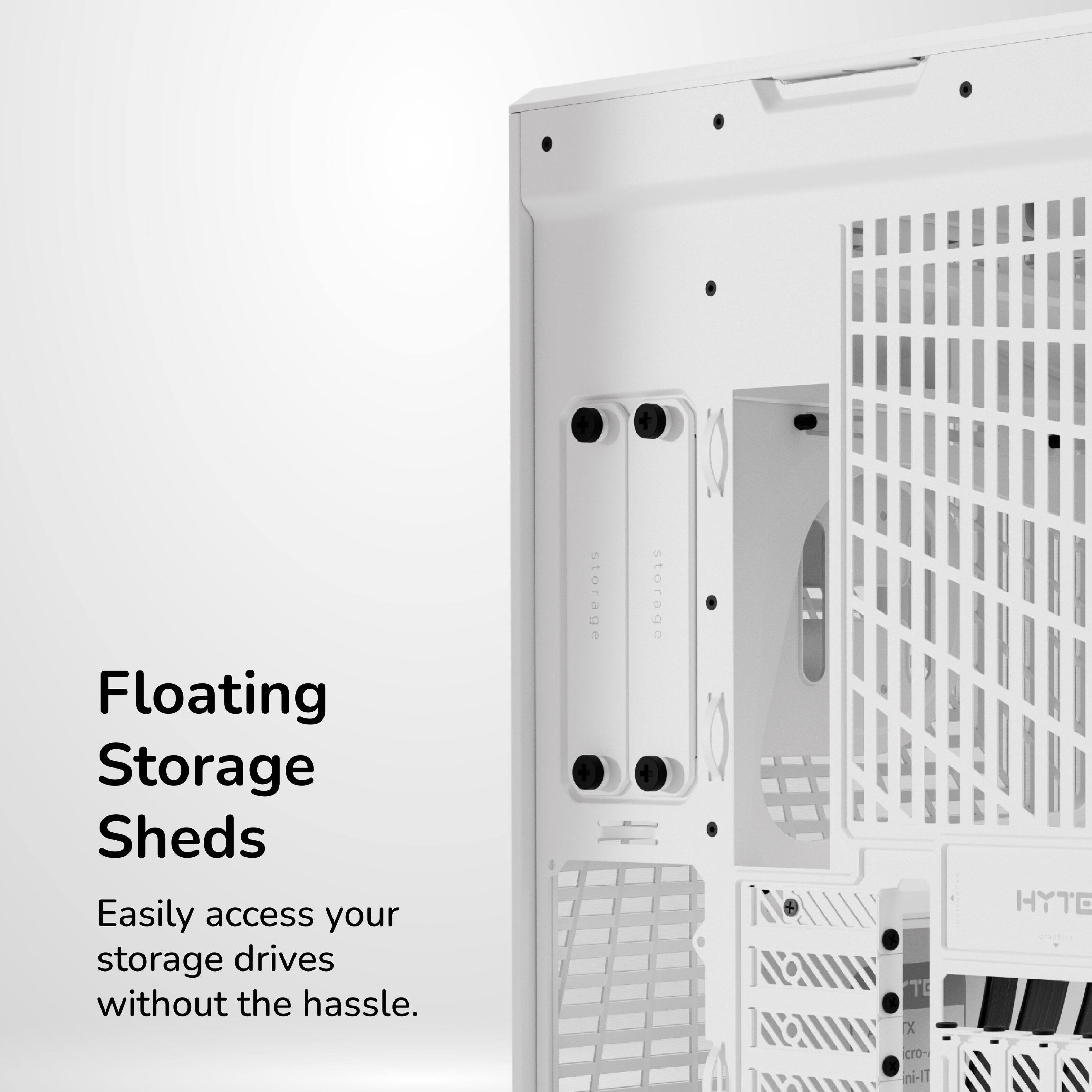 Floating Storage Sheds  
Easily access your storage drives without the hassle.