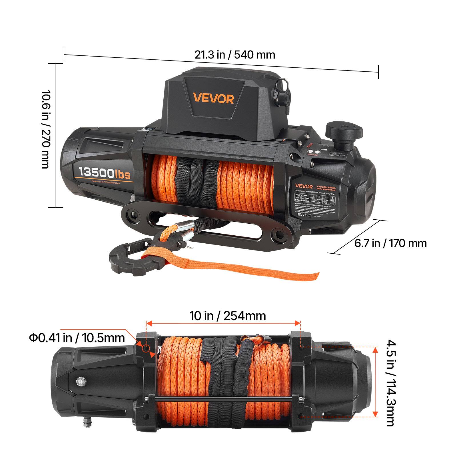 21.3 in / 540 mm  
10.6 in / 270 mm  
13500 lbs  

6.7 in / 170 mm  
0.41 in / 10.5 mm  
10 in / 254 mm  
4.5 in / 114.3 mm