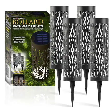 BELL & HOWELL
BOLLARD PATHWAY LIGHTS
Transform Your Landscape with Beautiful Light
- Soft Warm Light
- LED Technology
- 8 Hour Run Time
Portable. Use With Stakes or Stand