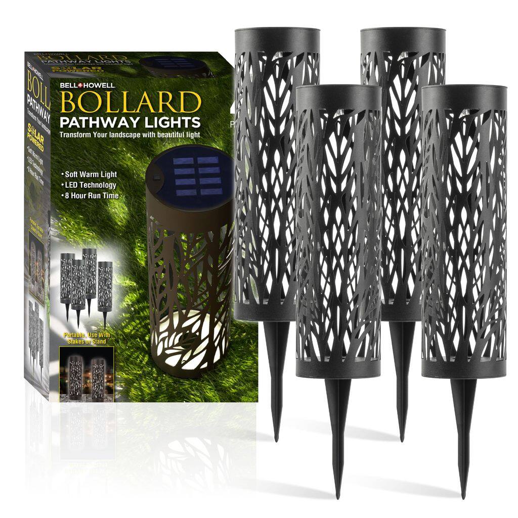 BELL & HOWELL  
BOLLARD PATHWAY LIGHTS  
Transform Your Landscape with Beautiful Light  

- Soft Warm Light  
- LED Technology  
- 8 Hour Run Time  

Portable. Use With Stakes or Stand