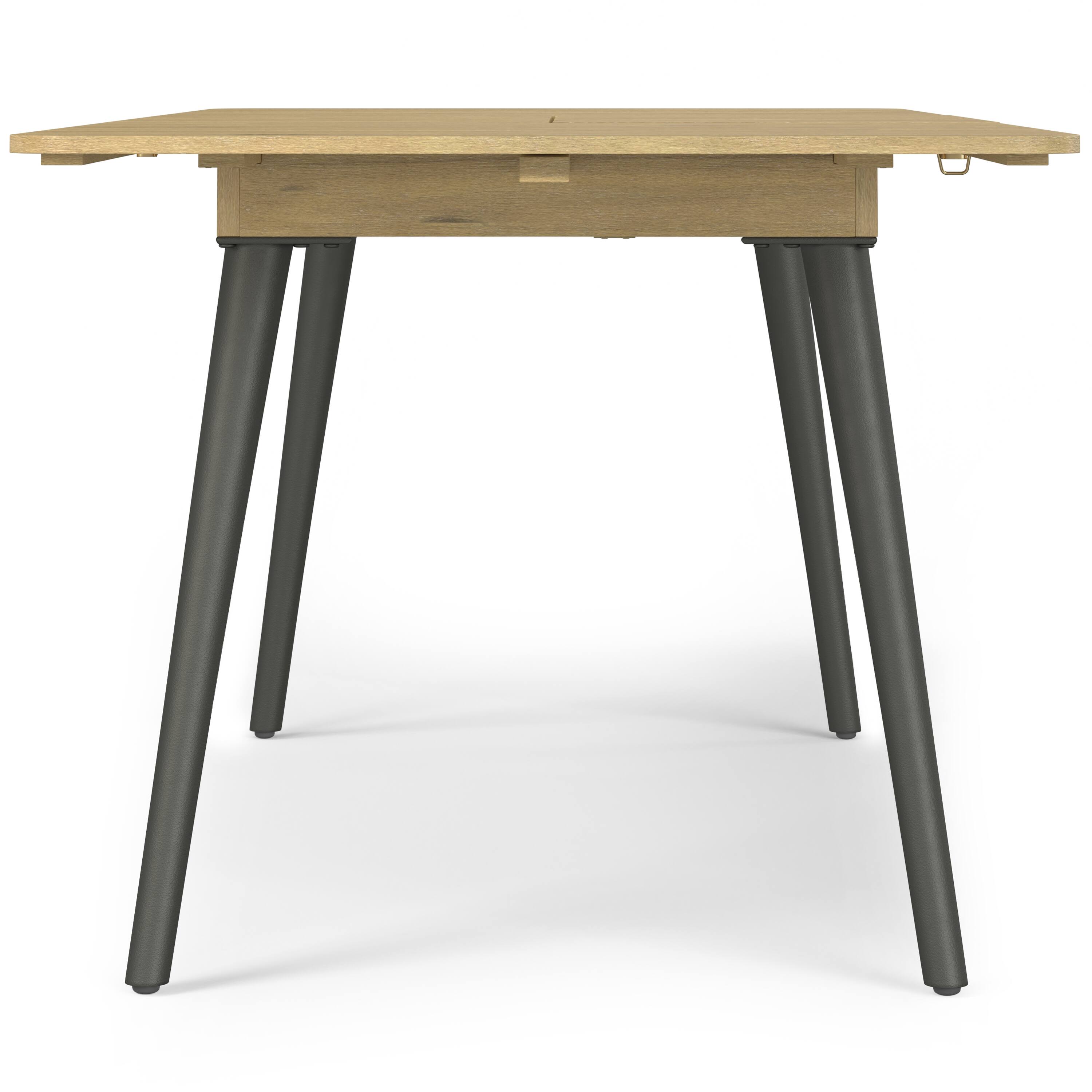 Alt View 5. Simpli Home - Beachside SOLID ACACIA WOOD 87 inch Wide Rectangle Contemporary Outdoor Extendable Dining Table - Light Teak.