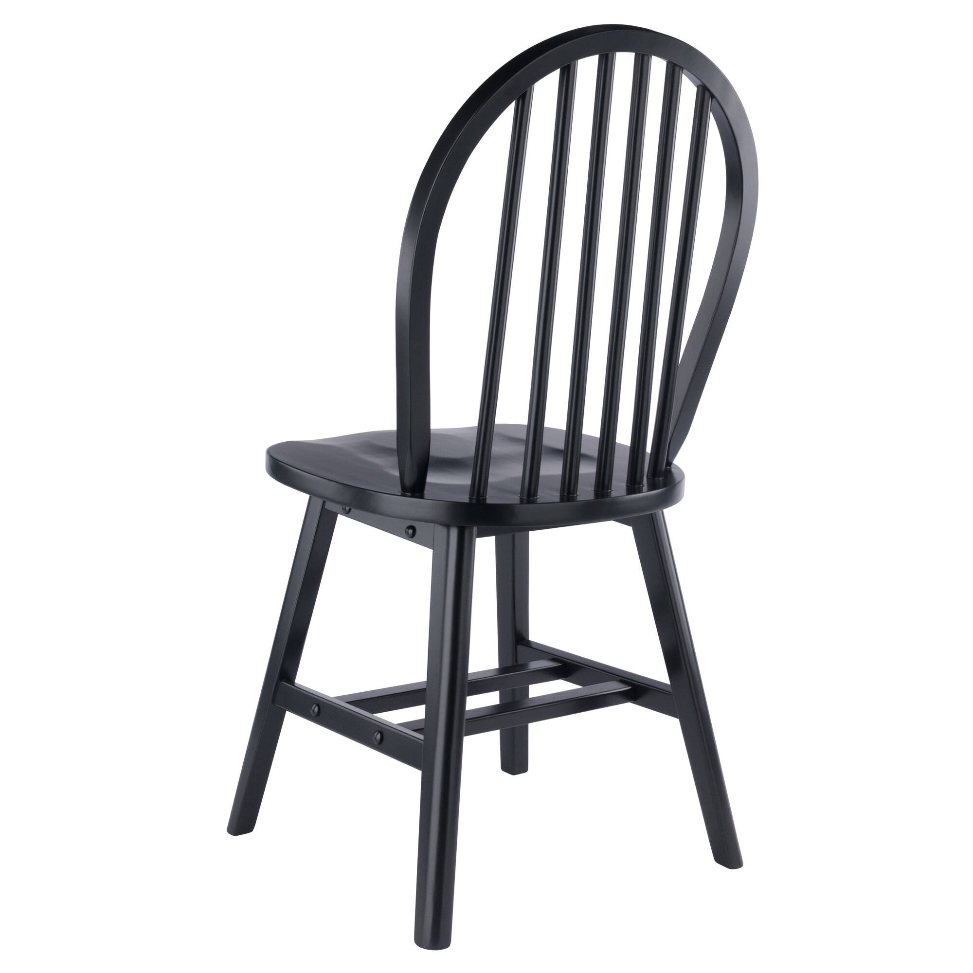 Alt View 5. Winsome Wood - Windsor 2-Pc Chair Set - Black.