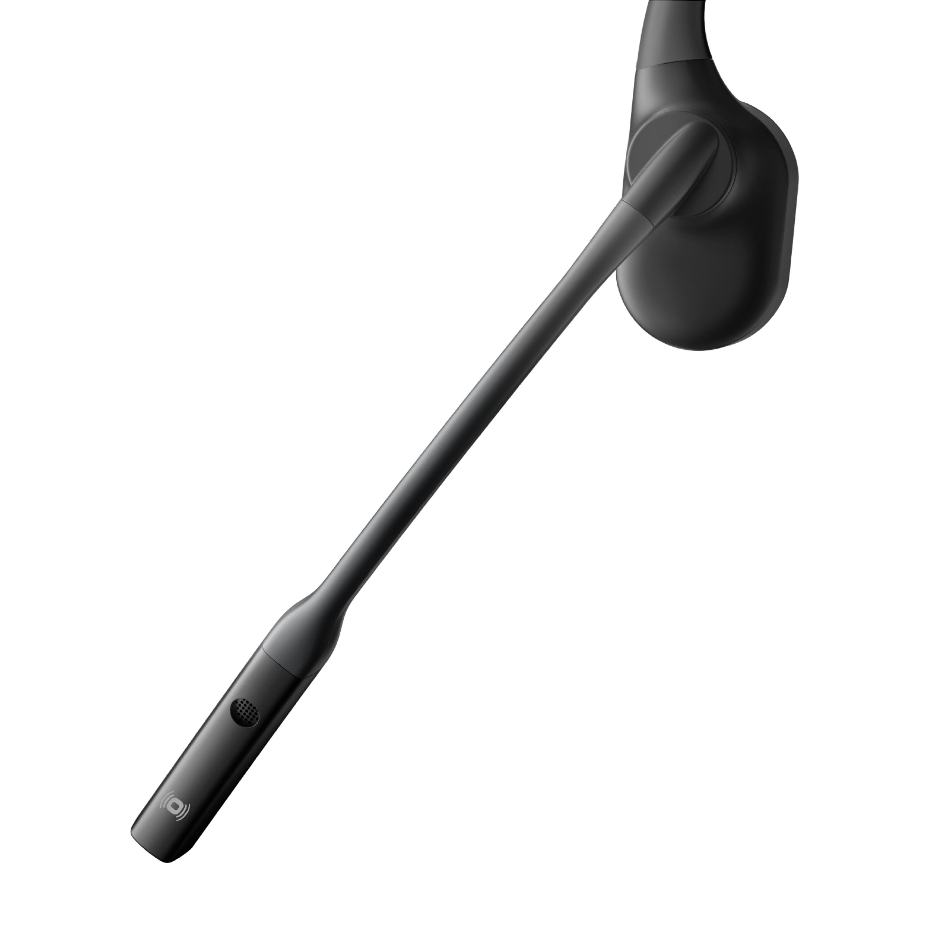 Left. Shokz - OpenComm Noise-Canceling Bone Conduction Stereo Bluetooth Headset - Black.