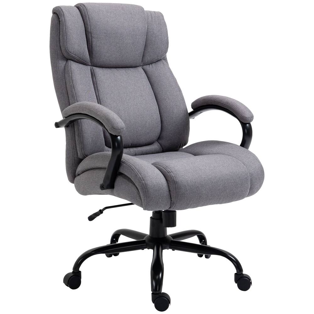 Alt View 7. Loheer - Loheer Big and Tall Office Chair 485 lbs Capacity Wide Seat Executive Desk Chair Light Gray - Light Gray.