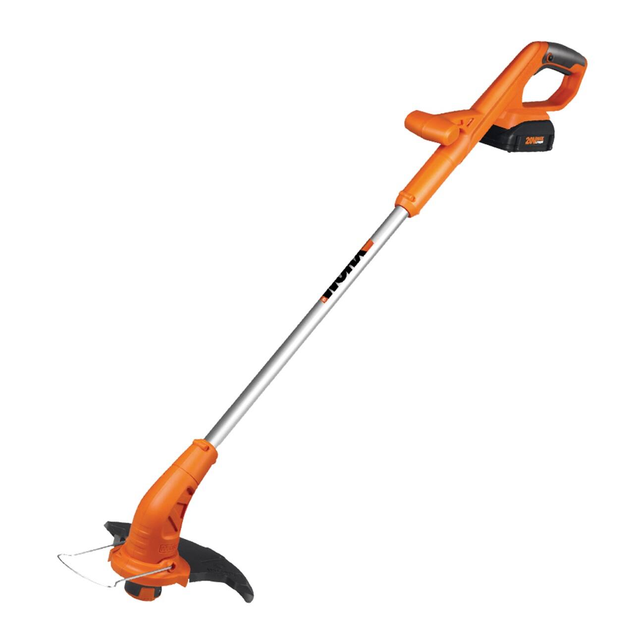 Front. WORX - 20V 10" Cordless Straight Shaft Grass Trimmer & Edger (1 x 2.0 Ah Battery and 1 x Charger) - Black.