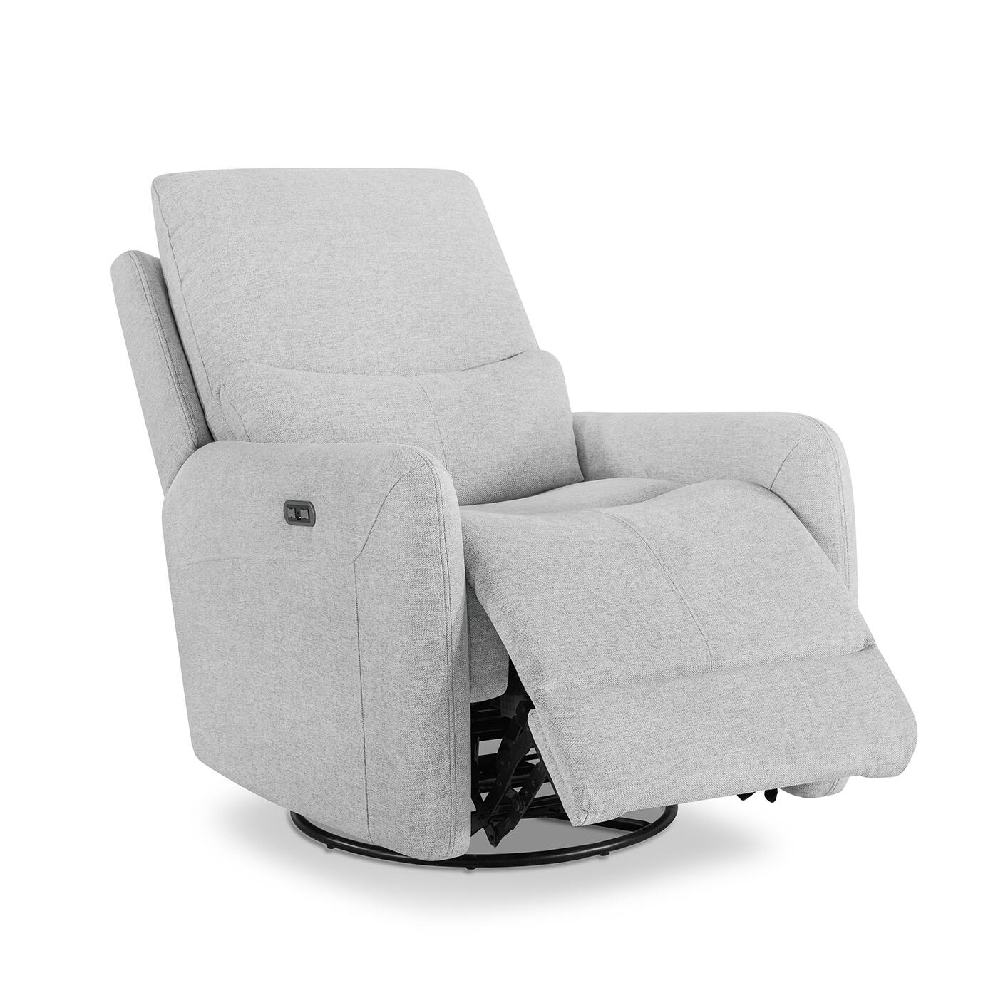 Alt View 3. TinyHomie - 30in Swivel Power Recliner Arm Chair Heathered Light Gray Polyester - Gray.