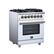 Left. Forno Appliances - Massimo 4.32 Cu. Ft. Freestanding Dual Fuel True Convection Range with Air Fryer Basket - White.
