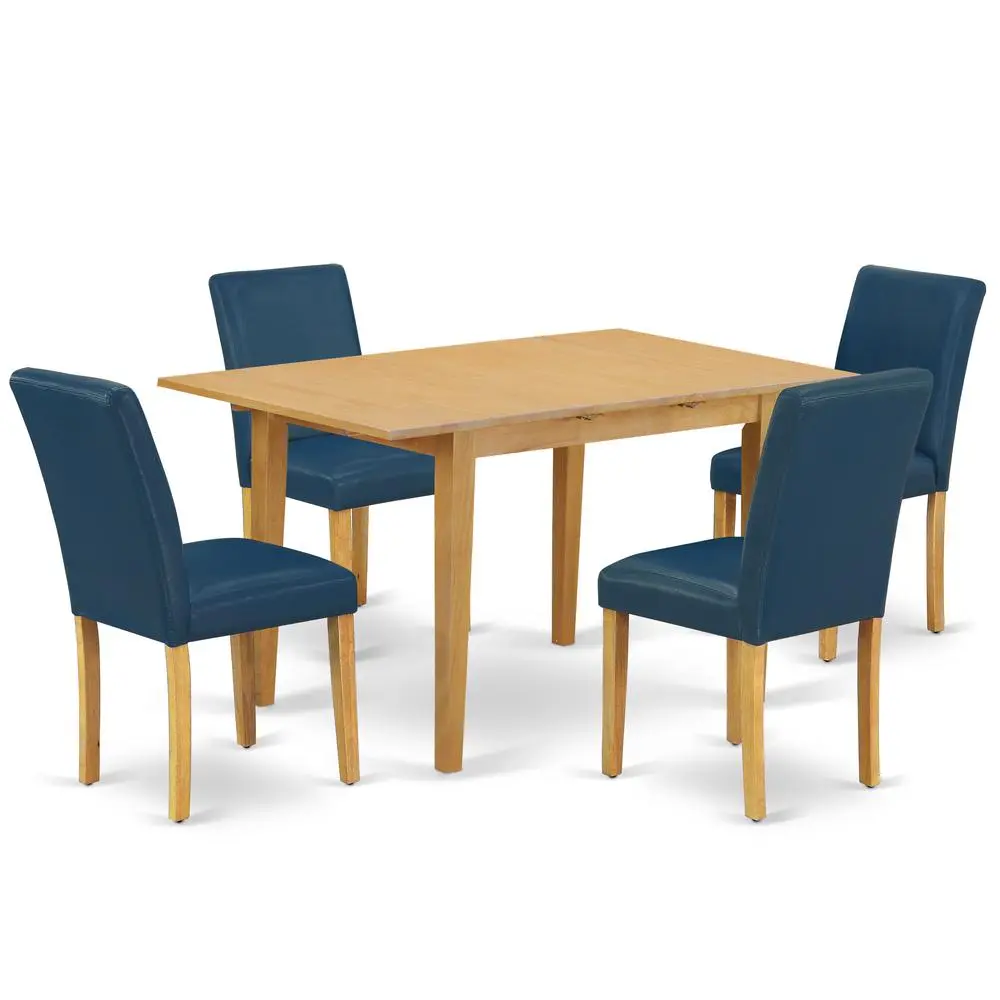 Back. East West Furniture - Dining Room Set Oak - Brown.