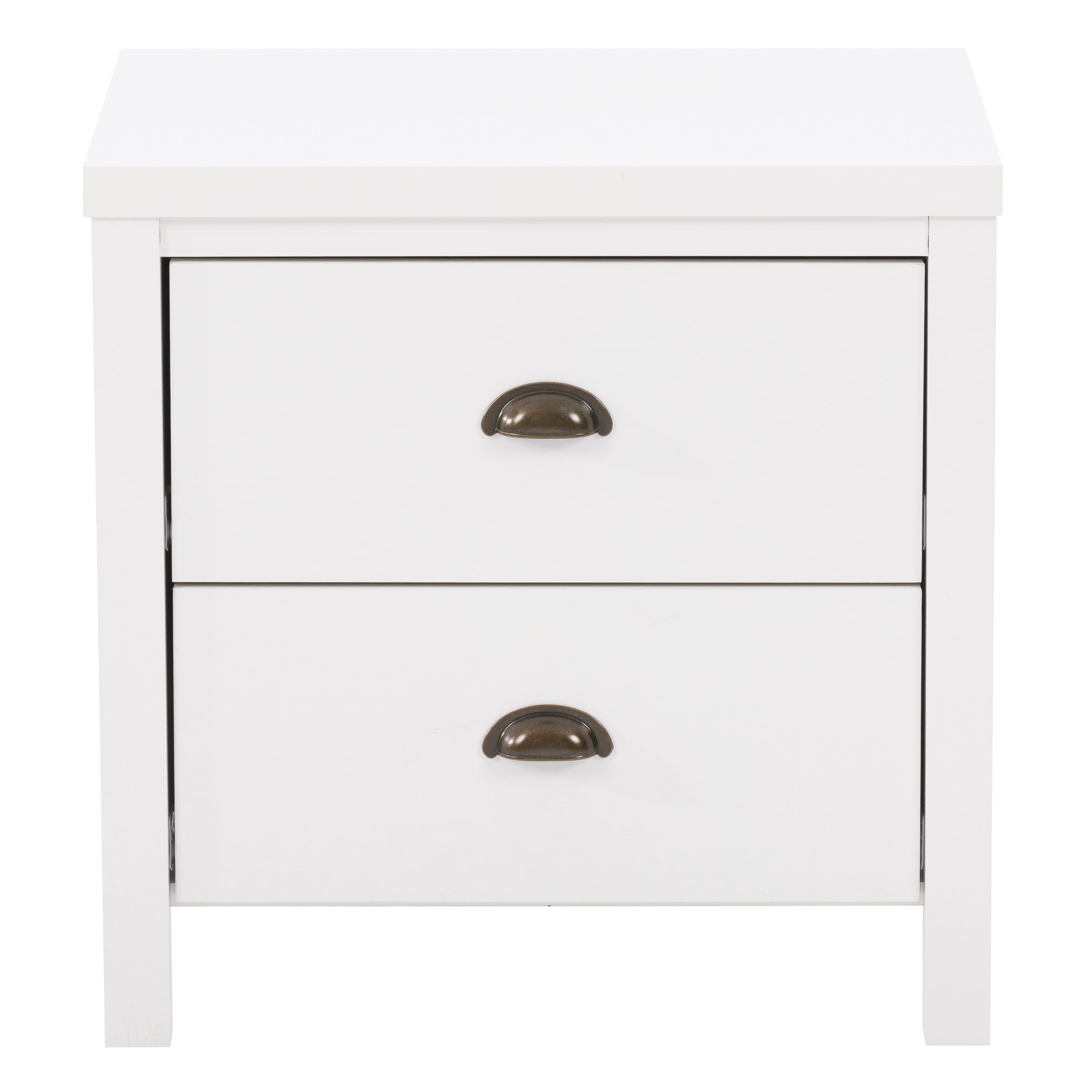 Front. CorLiving - Boston 2-Drawer Night Stand - White.