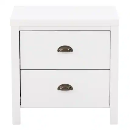 Front. CorLiving - Boston 2-Drawer Night Stand - White.