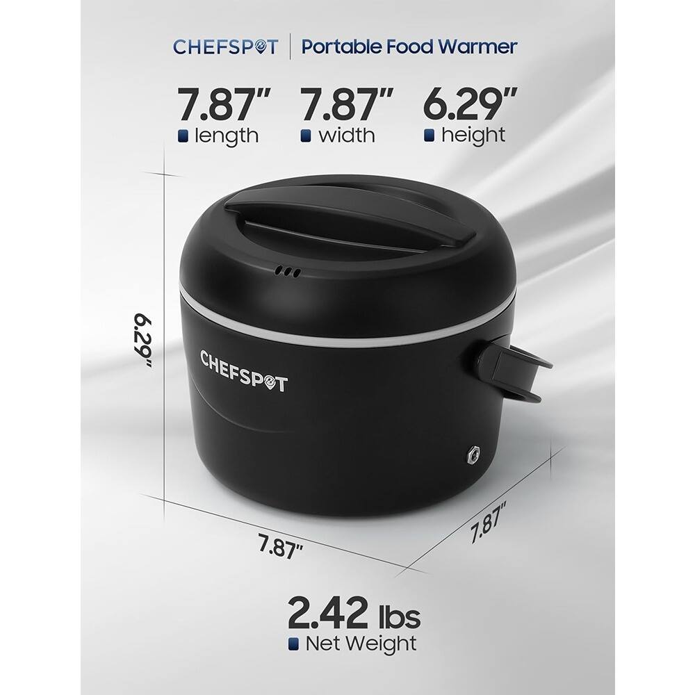 CHEFSPOT | Portable Food Warmer

- Length: 7.87"
- Width: 7.87"
- Height: 6.29"
- Net Weight: 2.42 lbs
