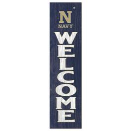 Jardine - Midshipmen 12'' x 48'' Welcome Outdoor Leaner - Navy