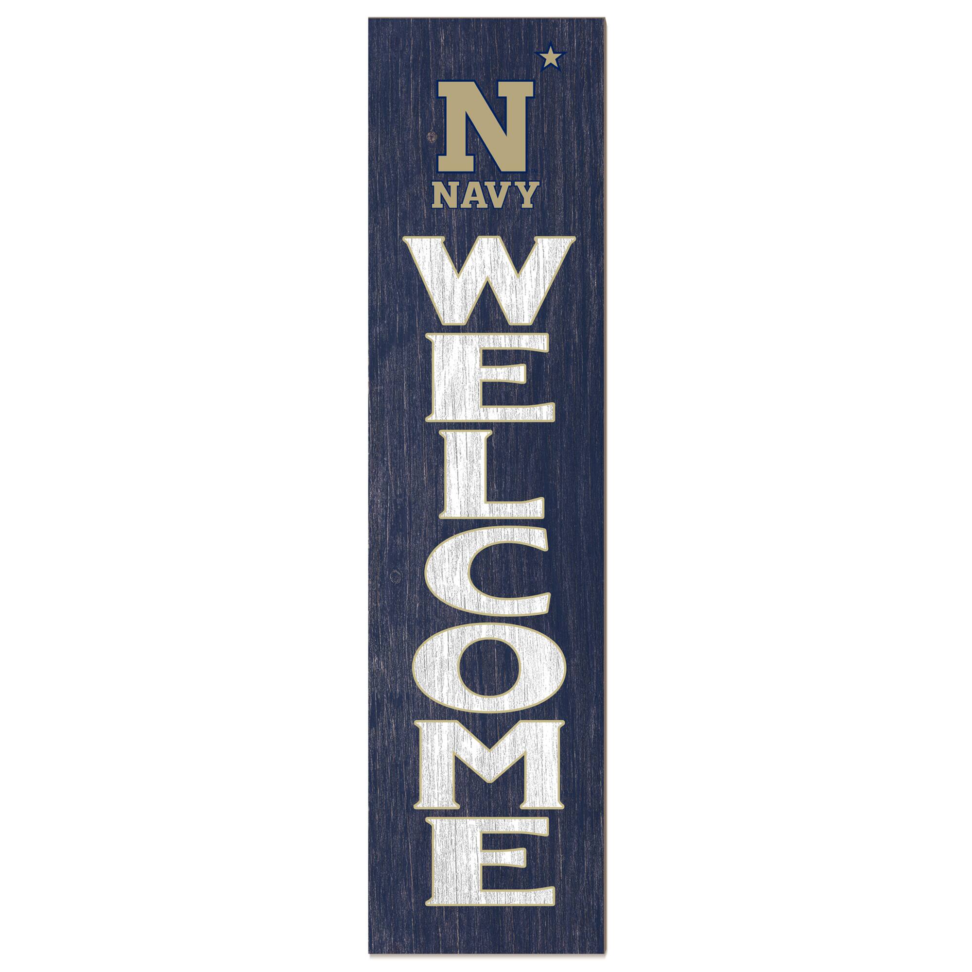 Navy Navy Midshipmen 12'' x 48'' Welcome Outdoor Leaner