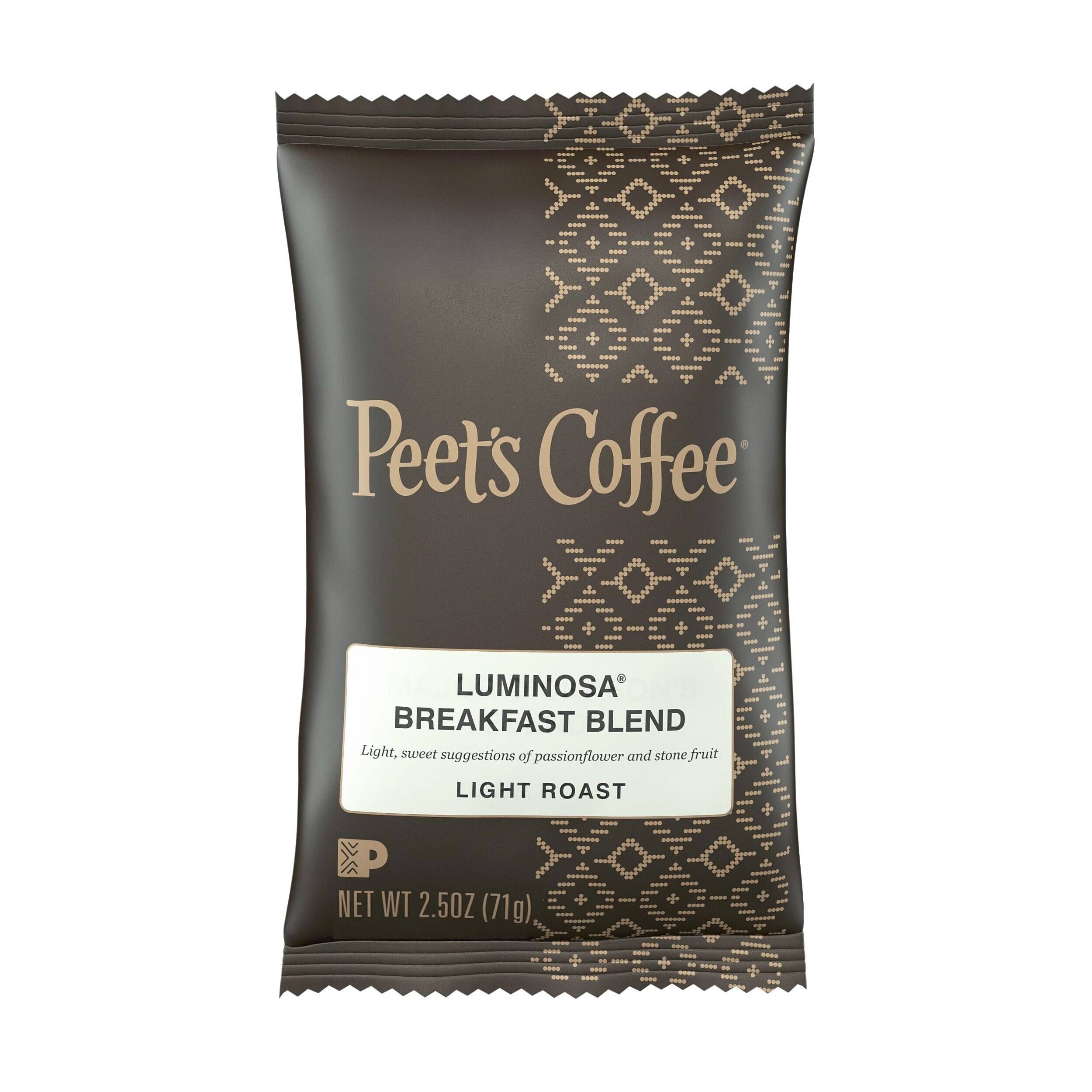 Peet's Coffee - Luminosa Breakfast Blend Ground Coffee, Light Roast, 2.5 oz., 18/Box (PCE01337)