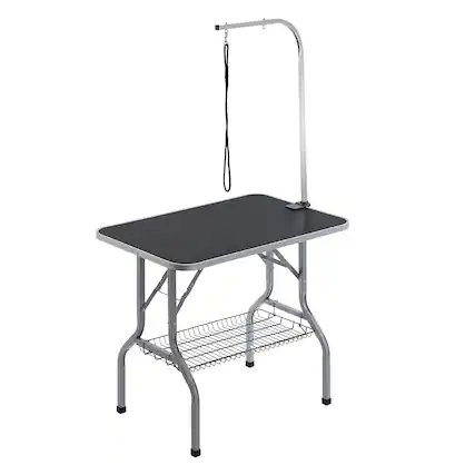 Front. VEVOR - Pet Grooming Table Arm with Clamp, 36''x24'' Dog Grooming Station, Foldable Pets Grooming Stand.