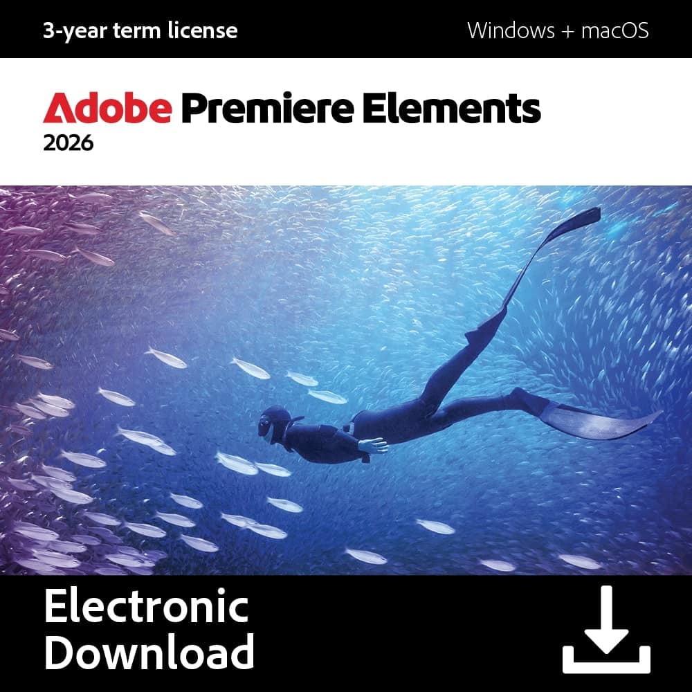Adobe - Premiere Elements 2026 (1-User) (3-Year License) - Windows, Mac OS [Digital] - Front_Zoom