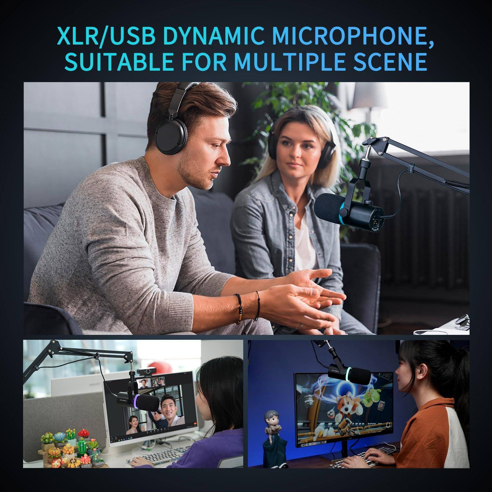 XLR/USB DYNAMIC MICROPHONE,  
SUITABLE FOR MULTIPLE SCENE