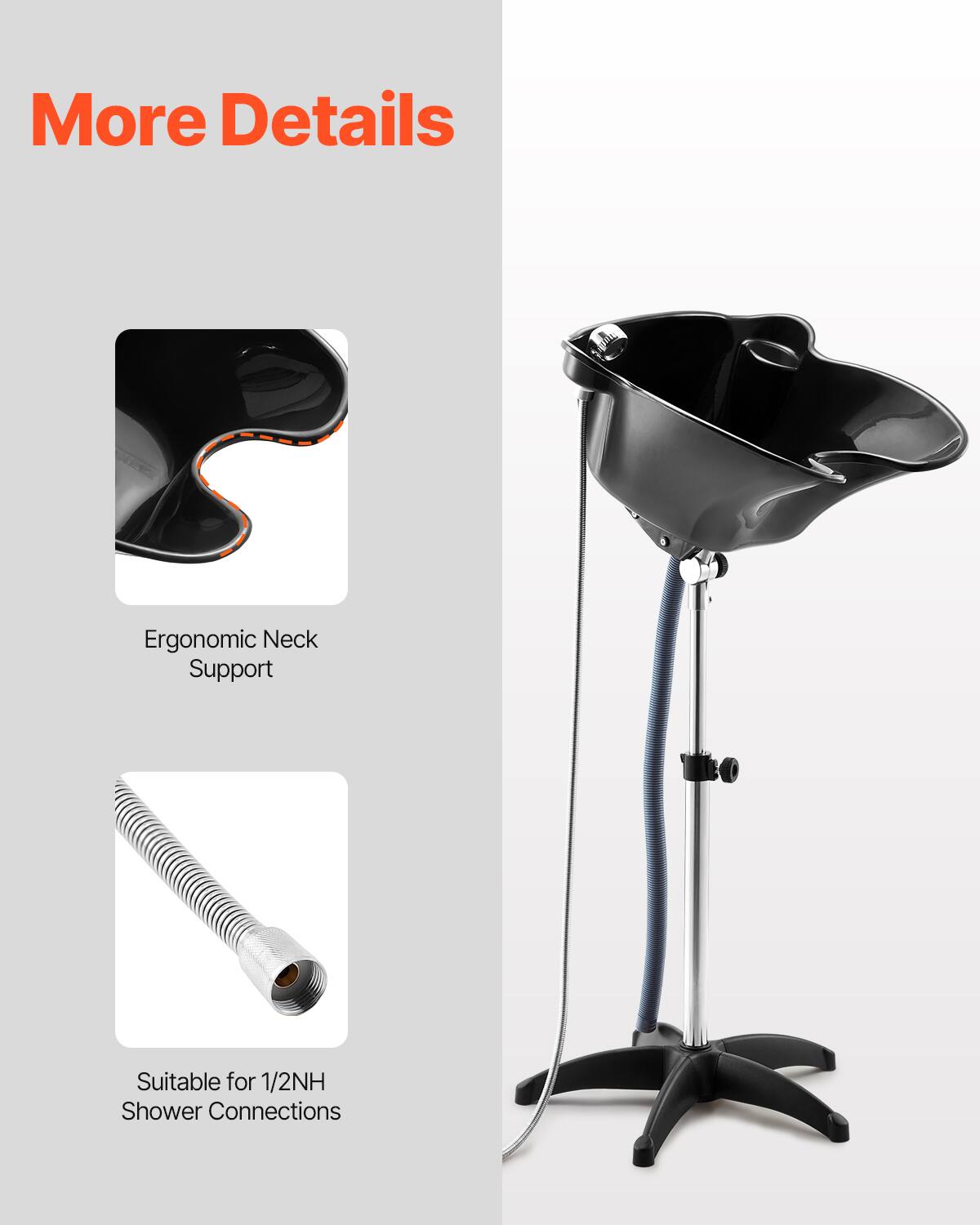 More Details

Ergonomic Neck Support

Suitable for 1/2NH Shower Connections