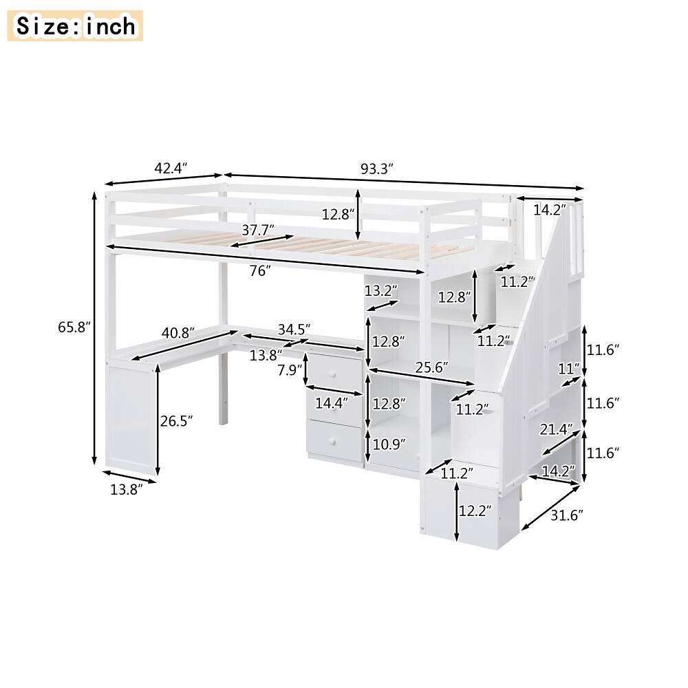 Size: inch

42.4"  
93.3"  
37.7"  
12.8"  
14.2"  
76"  
13.2"  
12.8"  
11.2"  
65.8"  
40.8"  
34.5"  
13.8"  
7.9"  
12.8"  
25.6"  
11.2"  
11.6"  
11"  
26.5"  
13.8"  
14.4"  
12.8"  
10.9"  
11.2"  
11.2"  
12.2"  
11.6"  
21.4"  
11.6"  
14.2"  
31.6"