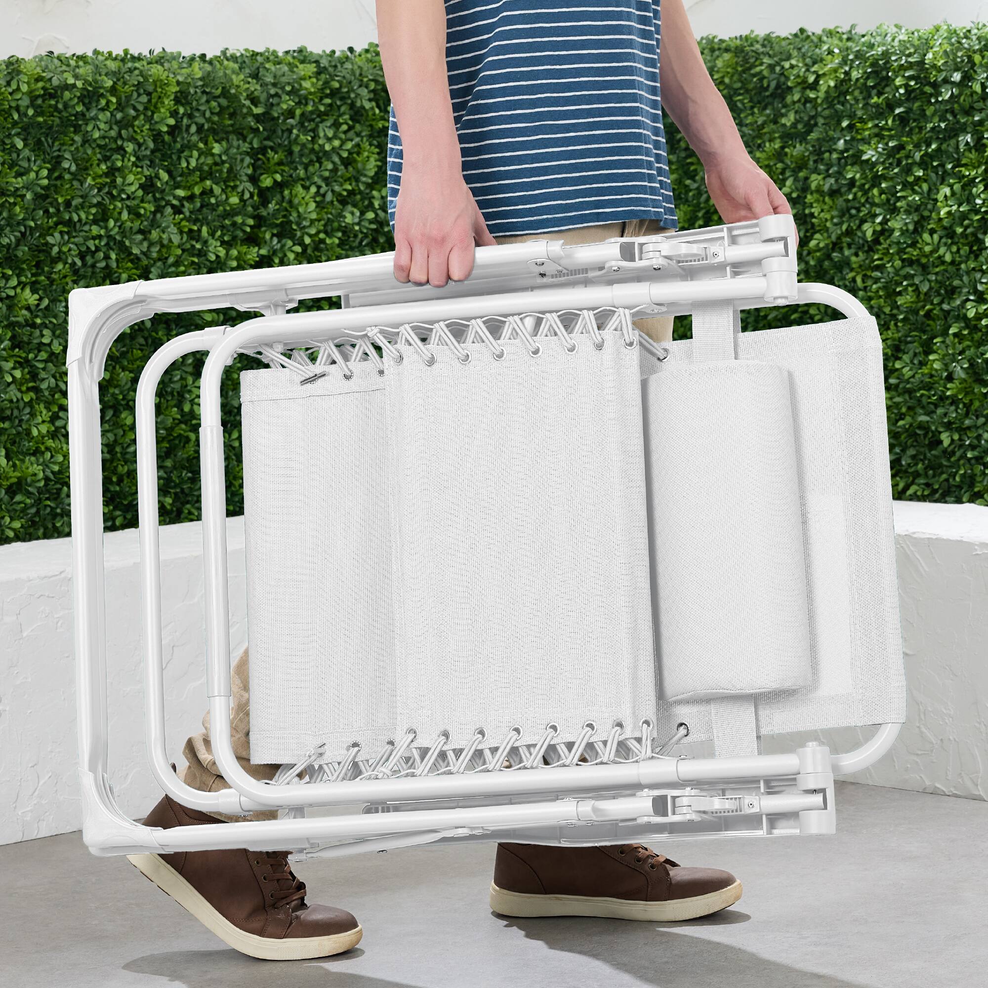 Alt View 2. Best Choice Products - Best Choice Products Monochromatic Zero Gravity Chair, Folding Patio Recliner w/Side Tray, Headrest - Snow - Snow.