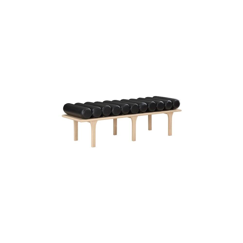 Alt View 2. Meridian Furniture - Landon Black Vegan Leather Bench - Black.