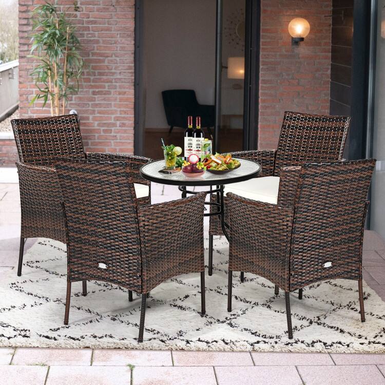 Alt View 2. Mondawe - 26in Freestanding Rattan Armchair Set w/ Removable Cushions, Outdoor Wicker Patio Chairs 2Pcs - Brown.