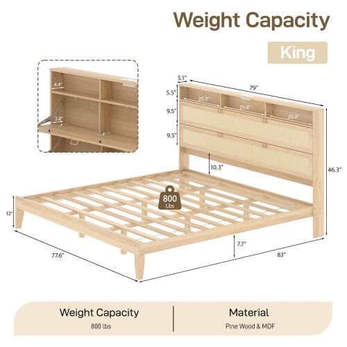 Weight Capacity: 800 lbs  
Material: Pine Wood & MDF
