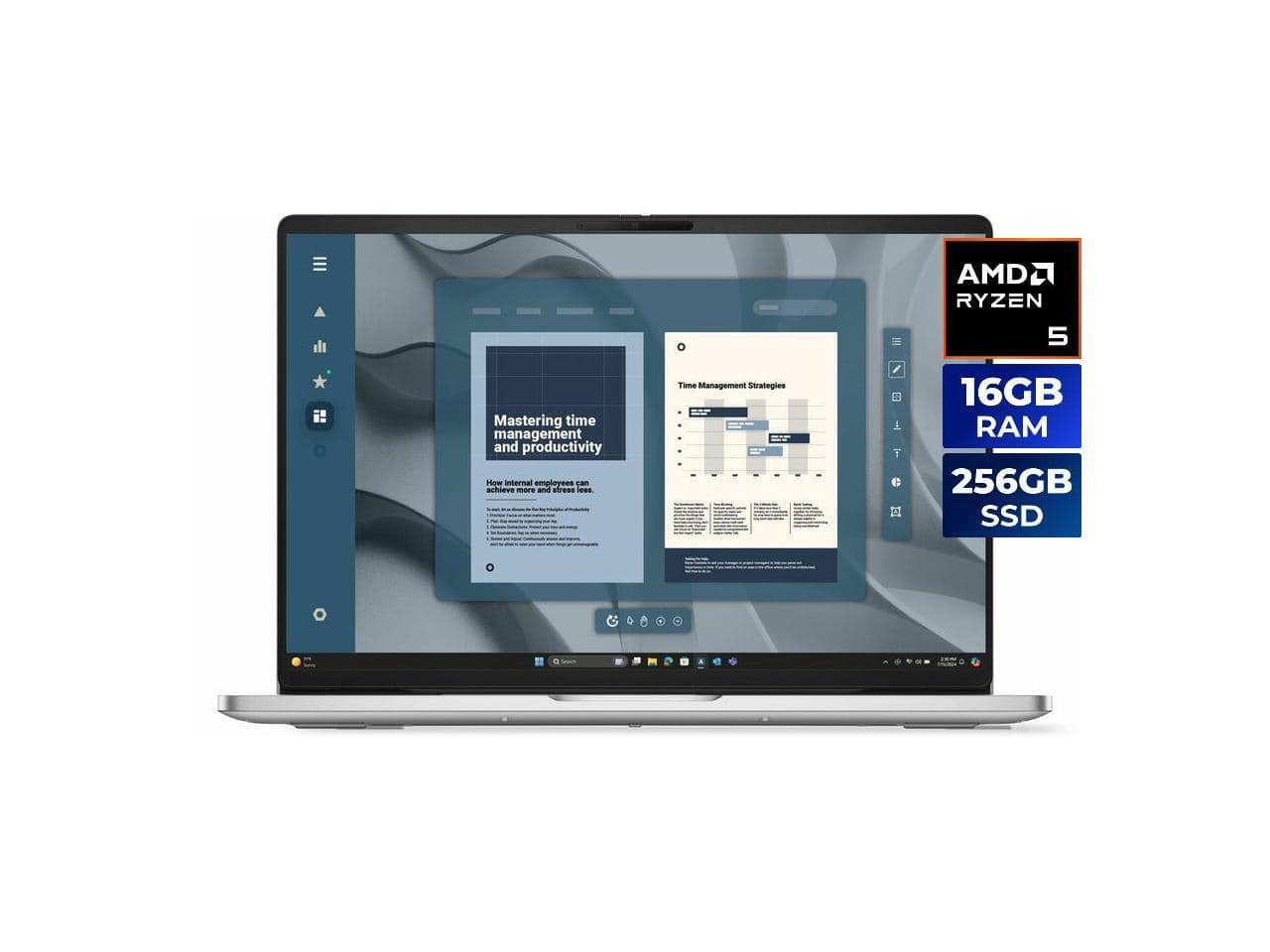 Dell - Pro 16" Laptop AMD Ryzen 5 220 AMD Radeon 740M Graphics 16GB RAM 256GB SSD - Windows 11 Pro - 4THRP - Magnetite