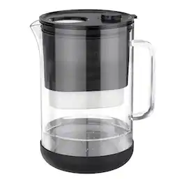 Waterdrop - PT-09BL 10-Cup Large Glass Water Filter Pitcher, Reduces PFOA/PFOS, Chlorine, Cadmium, Copper & Mercury, BPA-Free - Black
