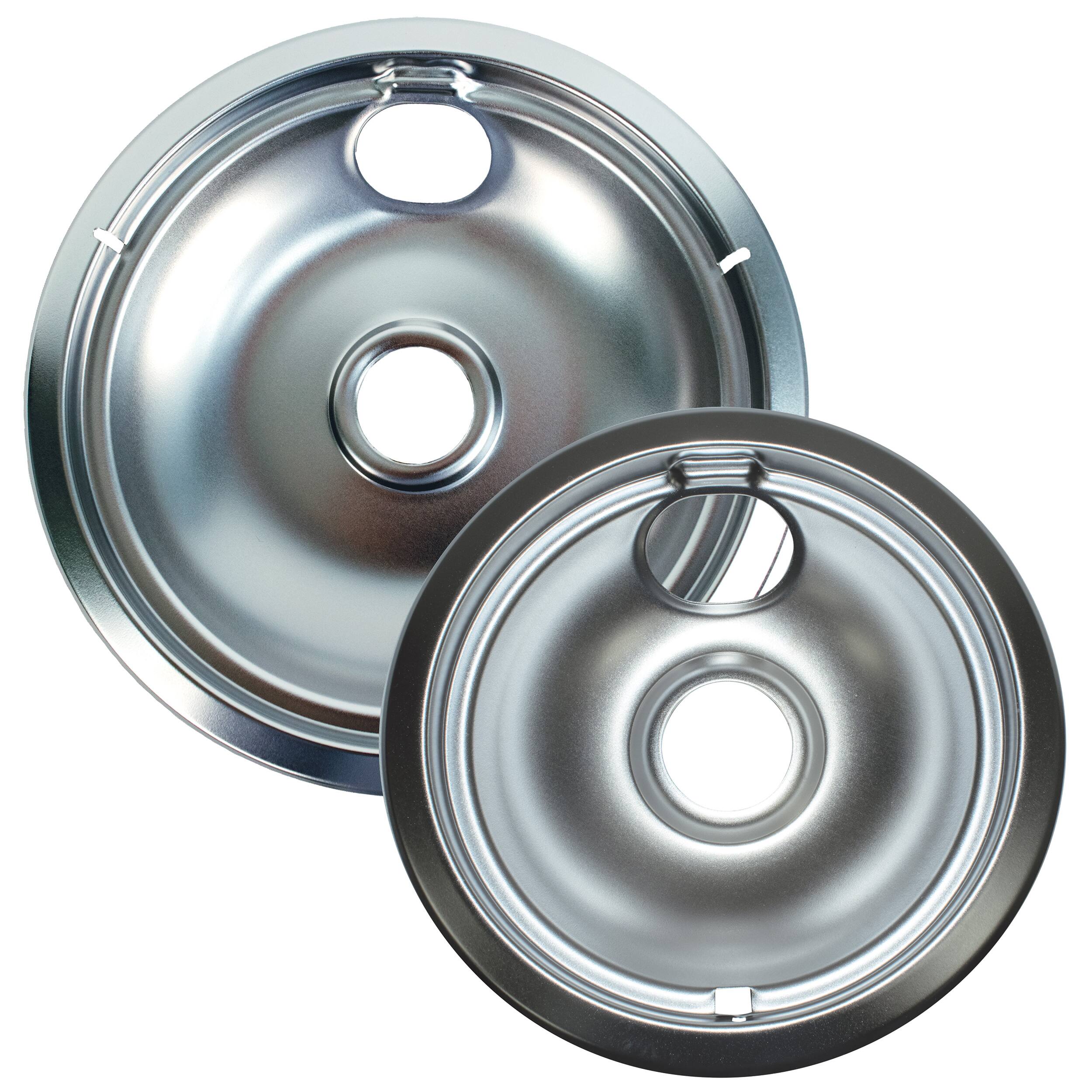 Alt View 2. Range Kleen - Range Kleen R101C2 Universal 2pk Heavy Duty Chrome Drip Bowls, Large and Small.