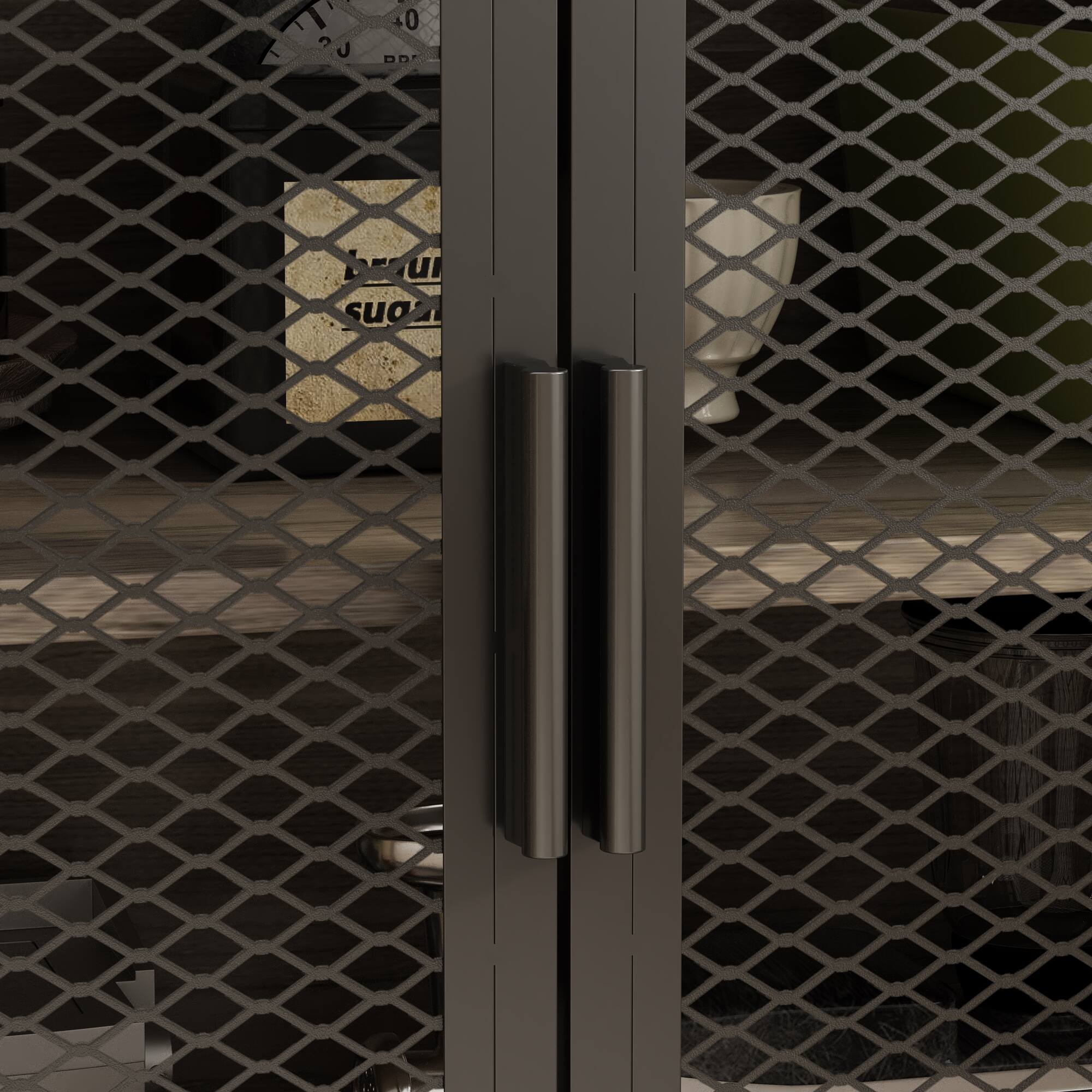 Alt View 5. FUFU & GAGA - FUFU&GAGA Industrial - Style Storage Hutch: Quiet & Organized Living Pantry Cabinet - Gray.