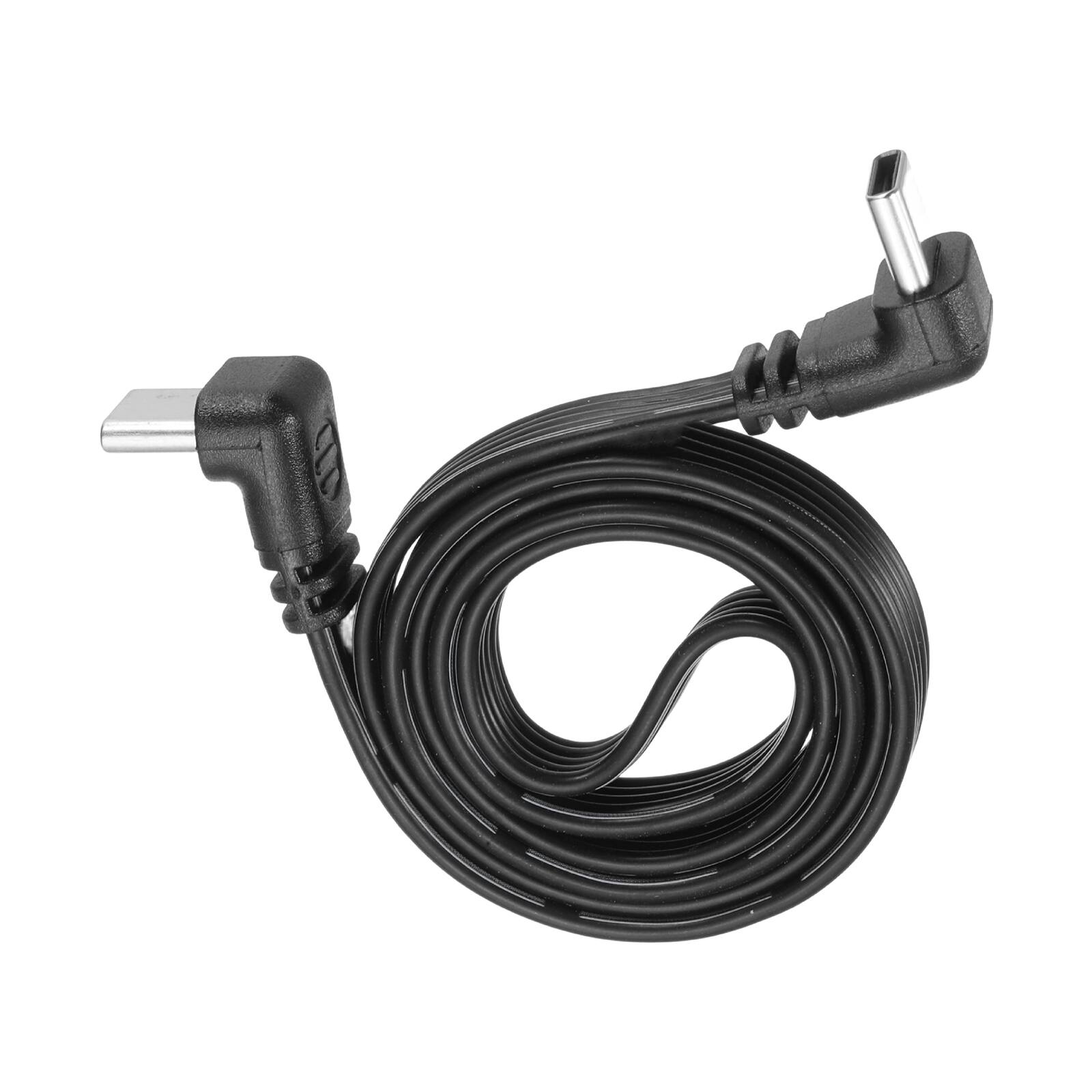 Front. Unique Bargains - Flat USB C Cable, 90 Degree Male to Male Adapter, 480Mbps, Silicone, for Phone/Tablet/Laptop/Car Charger - Black.