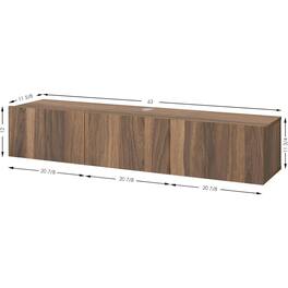 Atelier Mobili - Floating TV Stand 65 inch, Floating TV Stand Wall Mounted - Brown