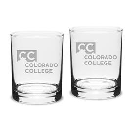Jardine - Colorado College Tigers 14oz. 2-Piece Classic Double Old-Fashioned Glass Set - Multicolor