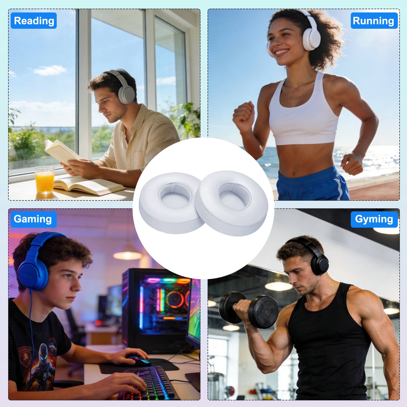 Reading  
Running  
Gaming  
Gyming