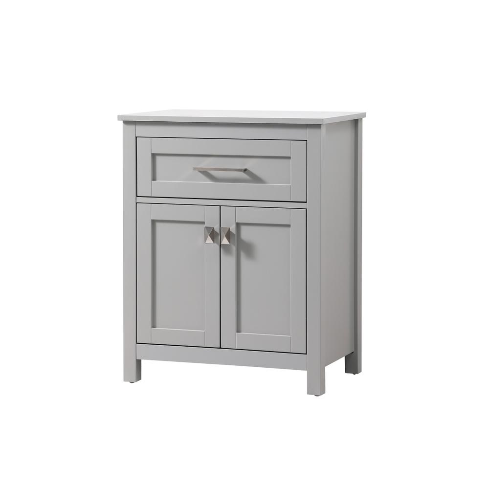 Alt View 4. Elegant Kitchen and Bath - 24 Inch Wide Bathroom Storage Freestanding Cabinet In Grey - Grey.