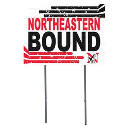 Jardine - Northeastern Huskies 18" x 24" Bound Yard Sign - White