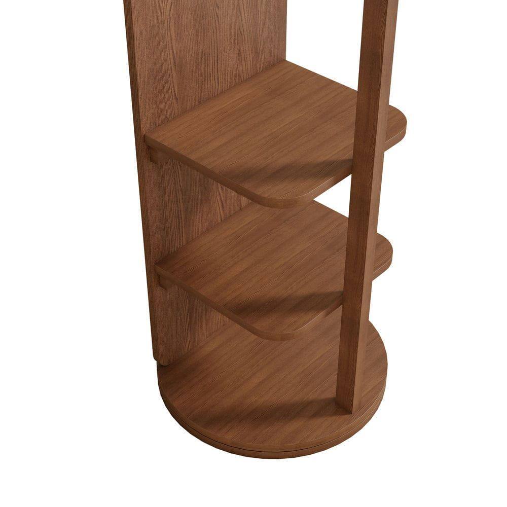 Alt View 10. Kadyn - 66"x14" 360° Rotating Multifunctional Mirror, Solid Wood Mirror with Hook Storage & Coat Rack for Bedroom/Cloakroom.