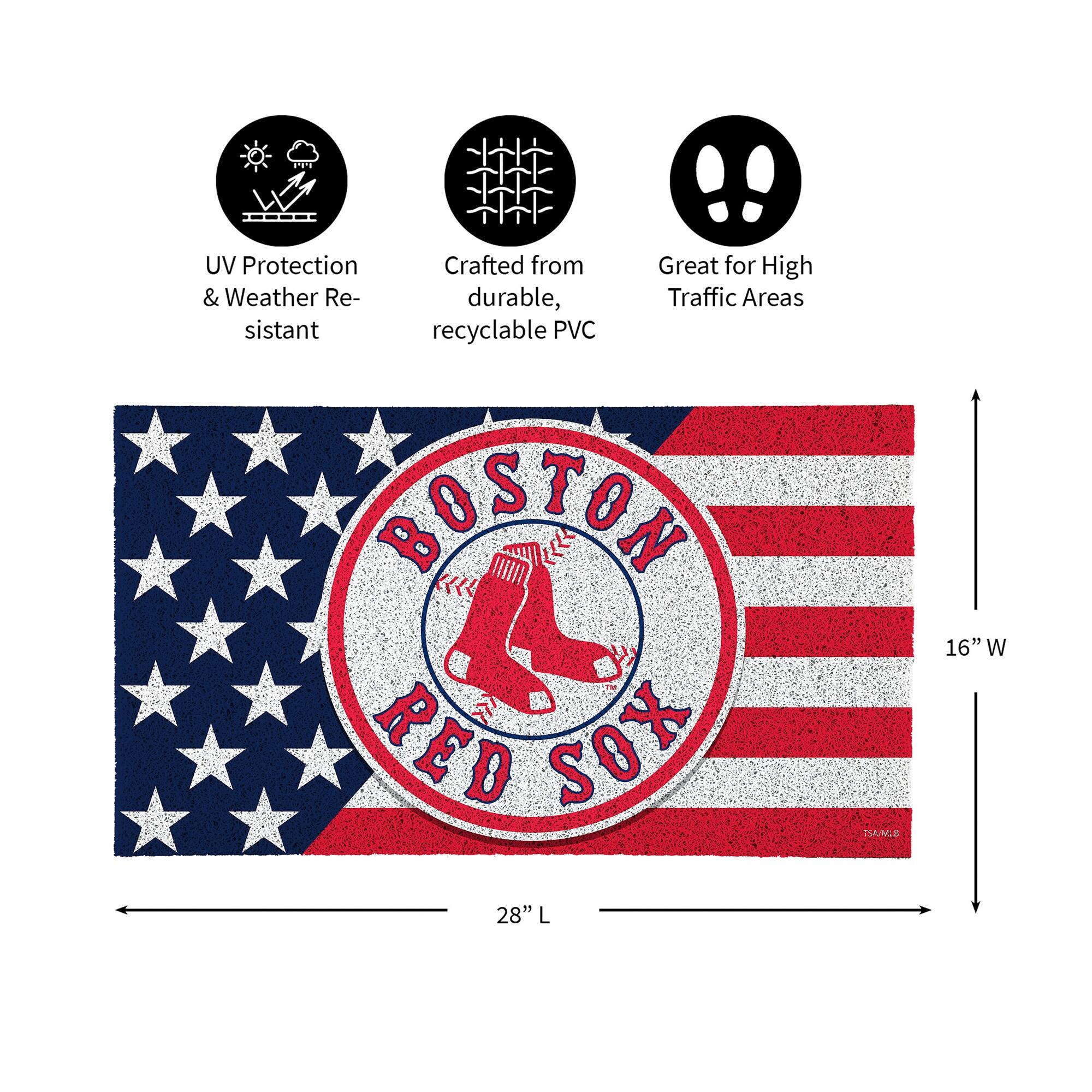 TPT UV Protection & Weather Resistant  
Crafted from durable, recyclable PVC  
Great for High Traffic Areas  
BOSTON RED SOX  
28" L x 16" W