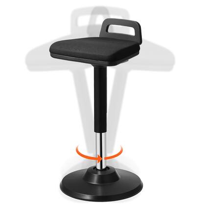 Front. VEVOR - Active Chair with Handle, Height-Adjustable (24.6-34.4") Wobble Chair Made of Elastic Fabric & 45 mm Foam - Black.