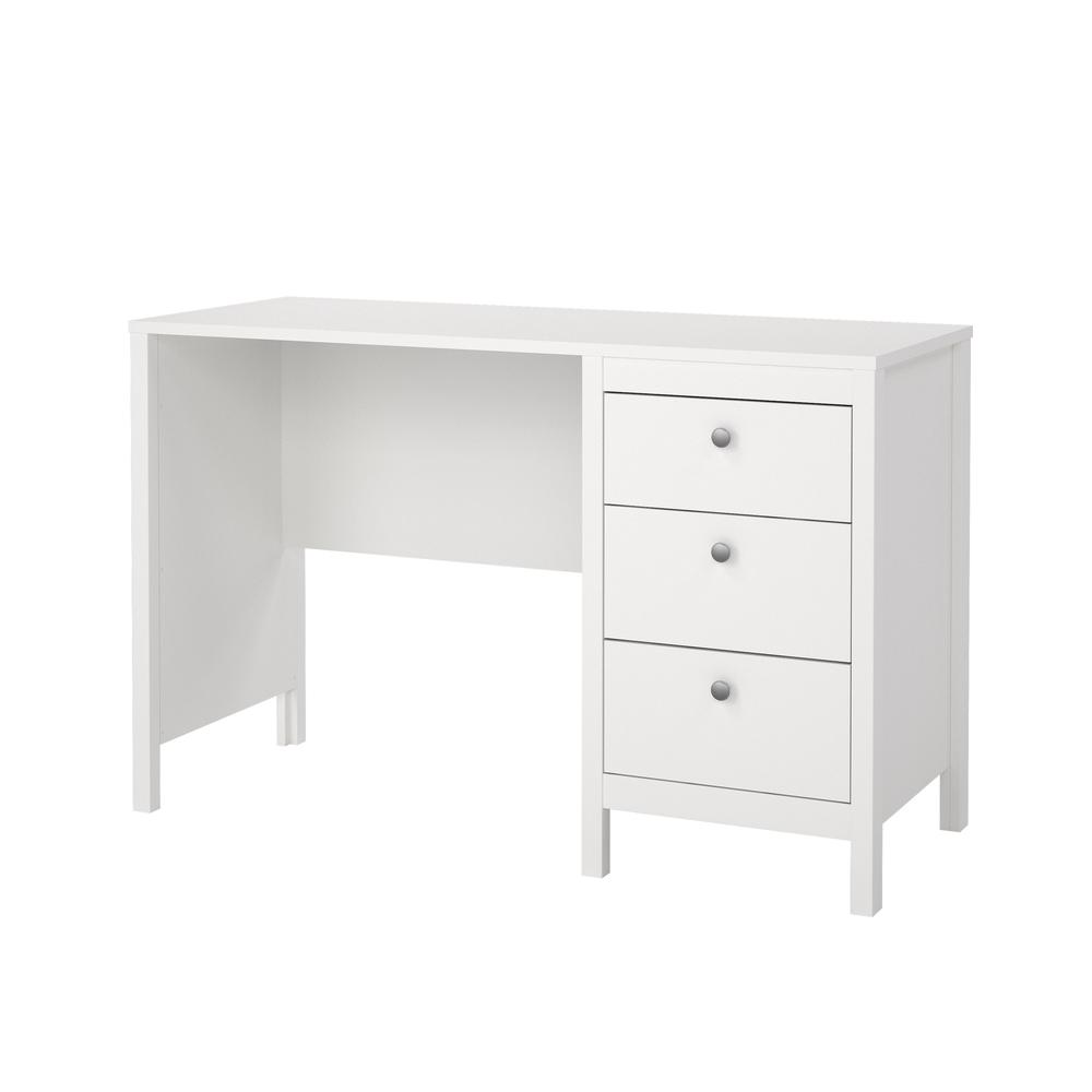 Alt View 9. Tvilum - Madrid Home Office Writing Desk with 3 Storage Drawers - White.