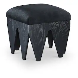 Meridian Furniture - Altair Velour Fur Fabric Bench - Black
