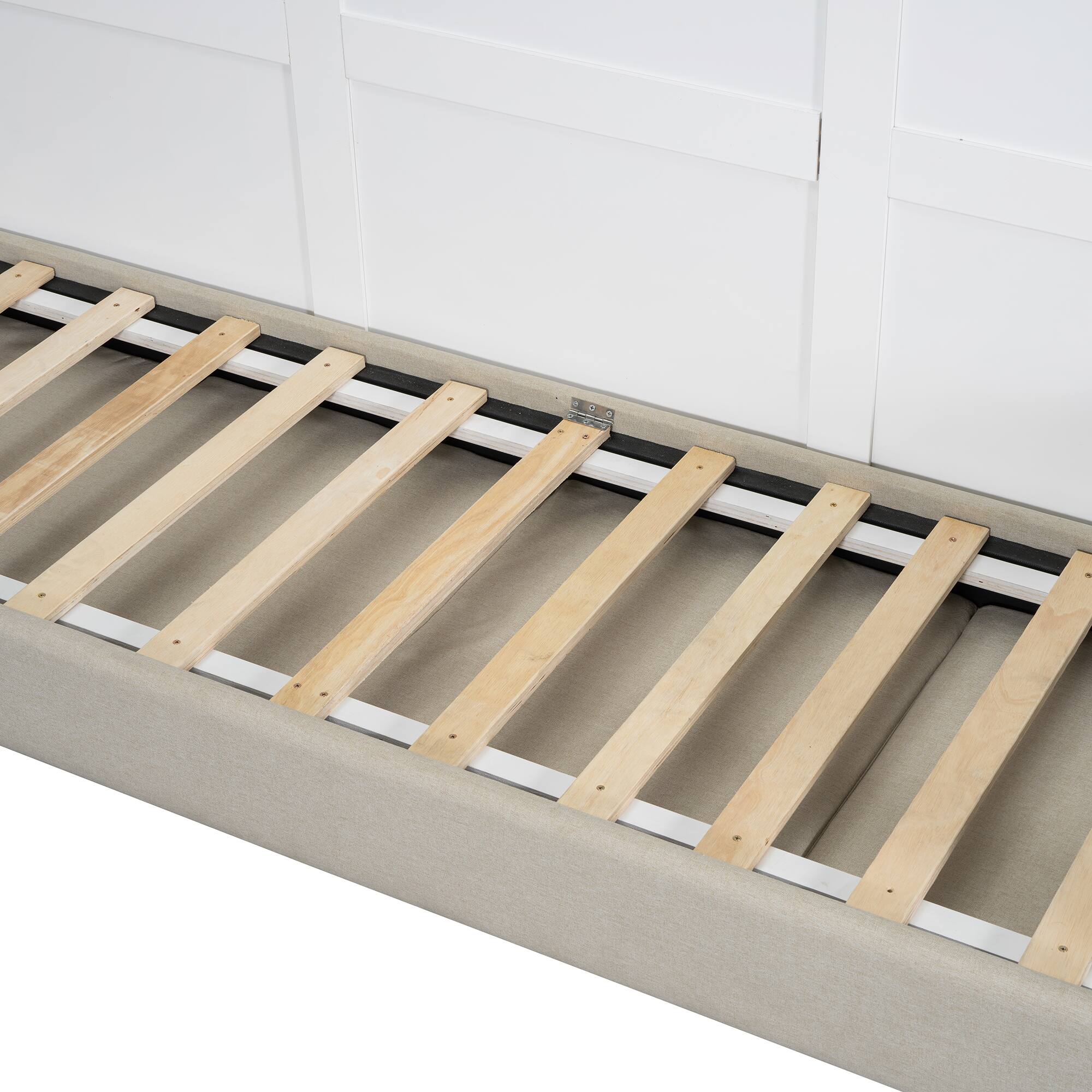 Alt View 5. Tiramisubest - Queen Size Murphy Wall Bed with Sofa, White, 68x93x86 inches, 310 pounds, Multifunctional & Space-Saving - White.