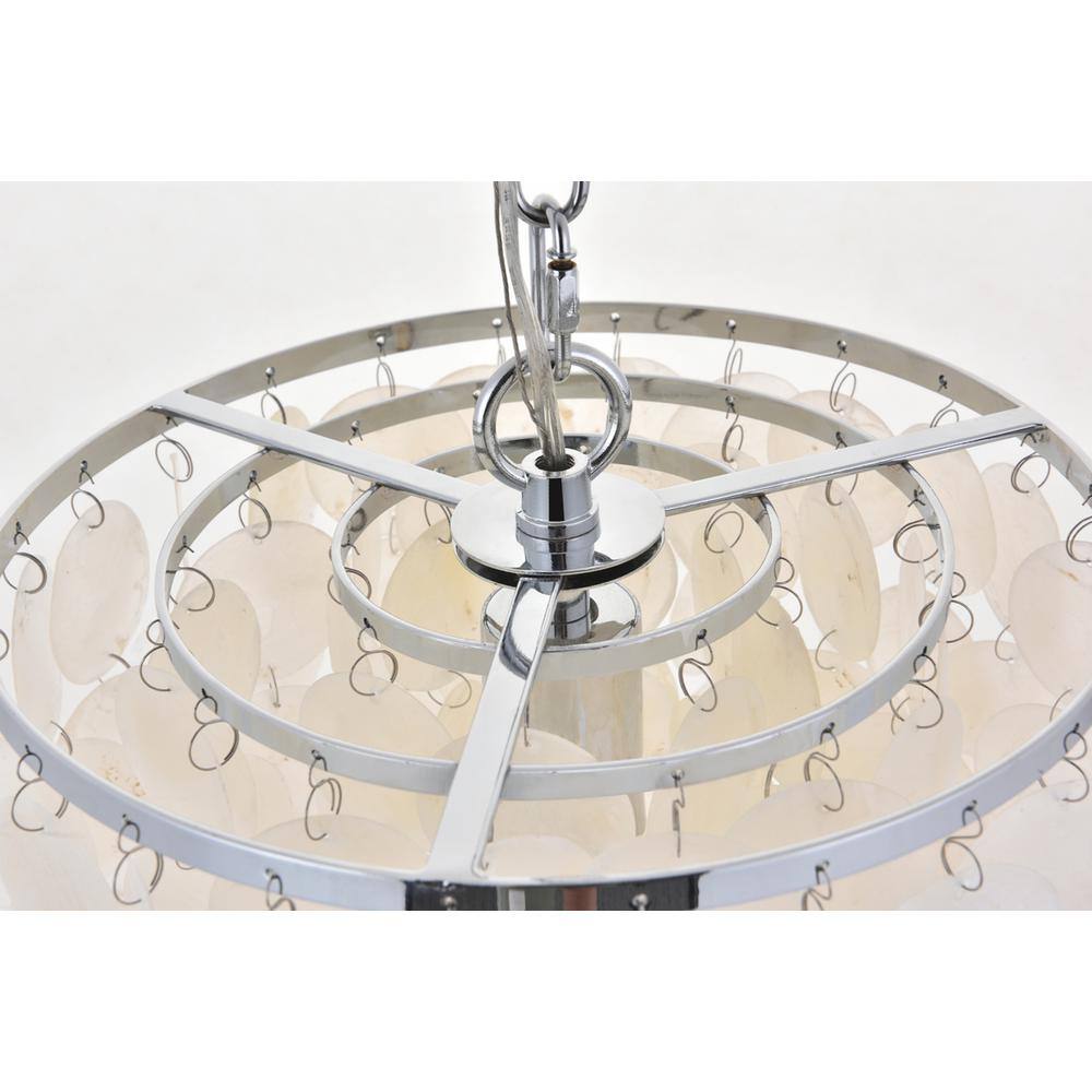 Back. Living District - Selene 1 light Chrome Pendant - Chrome And White.