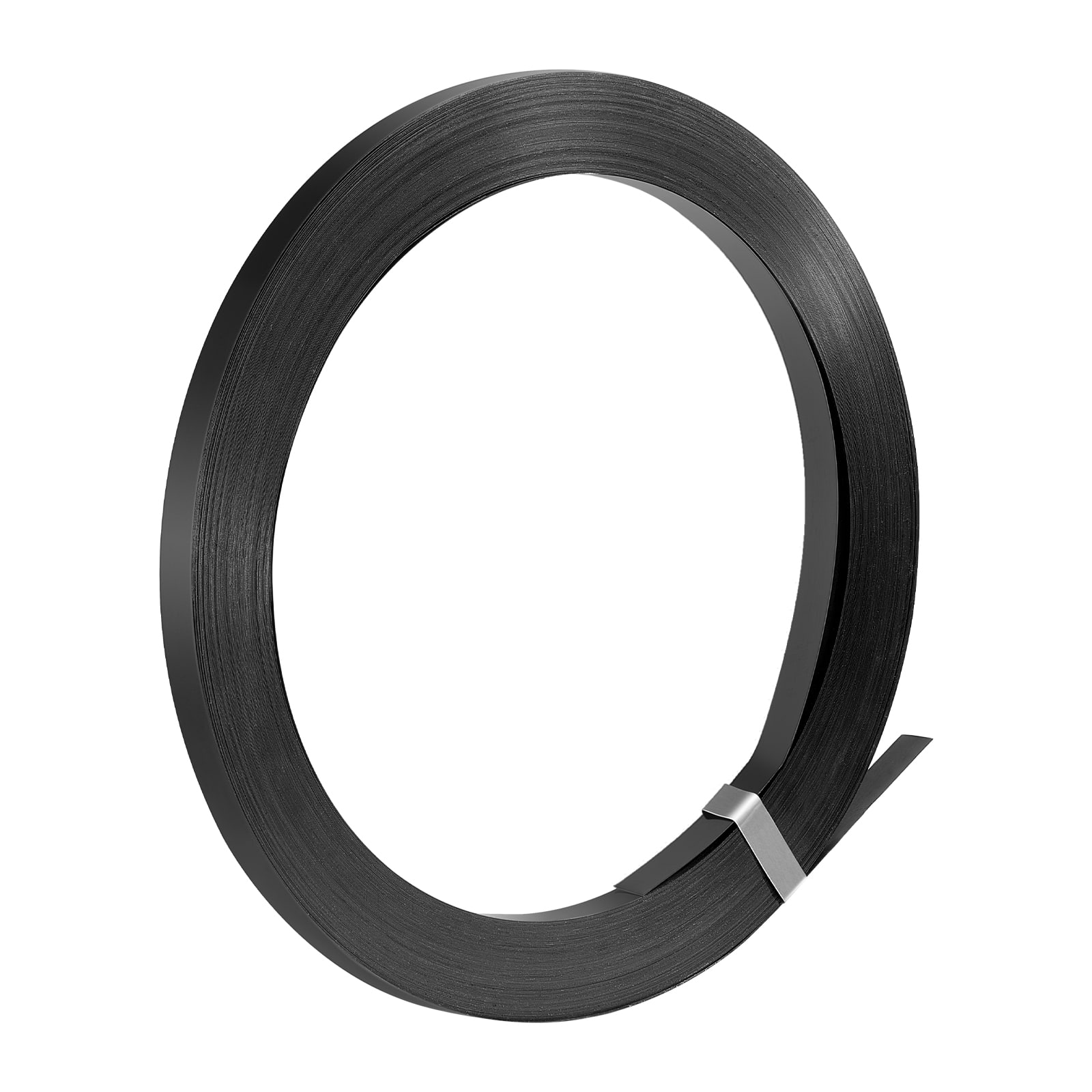 VEVOR - Steel Strapping Coil, 3/4 in x 0.02 in x 300 ft, Metal Strapping Banding Roll Withstands Harsh Environment - Black
