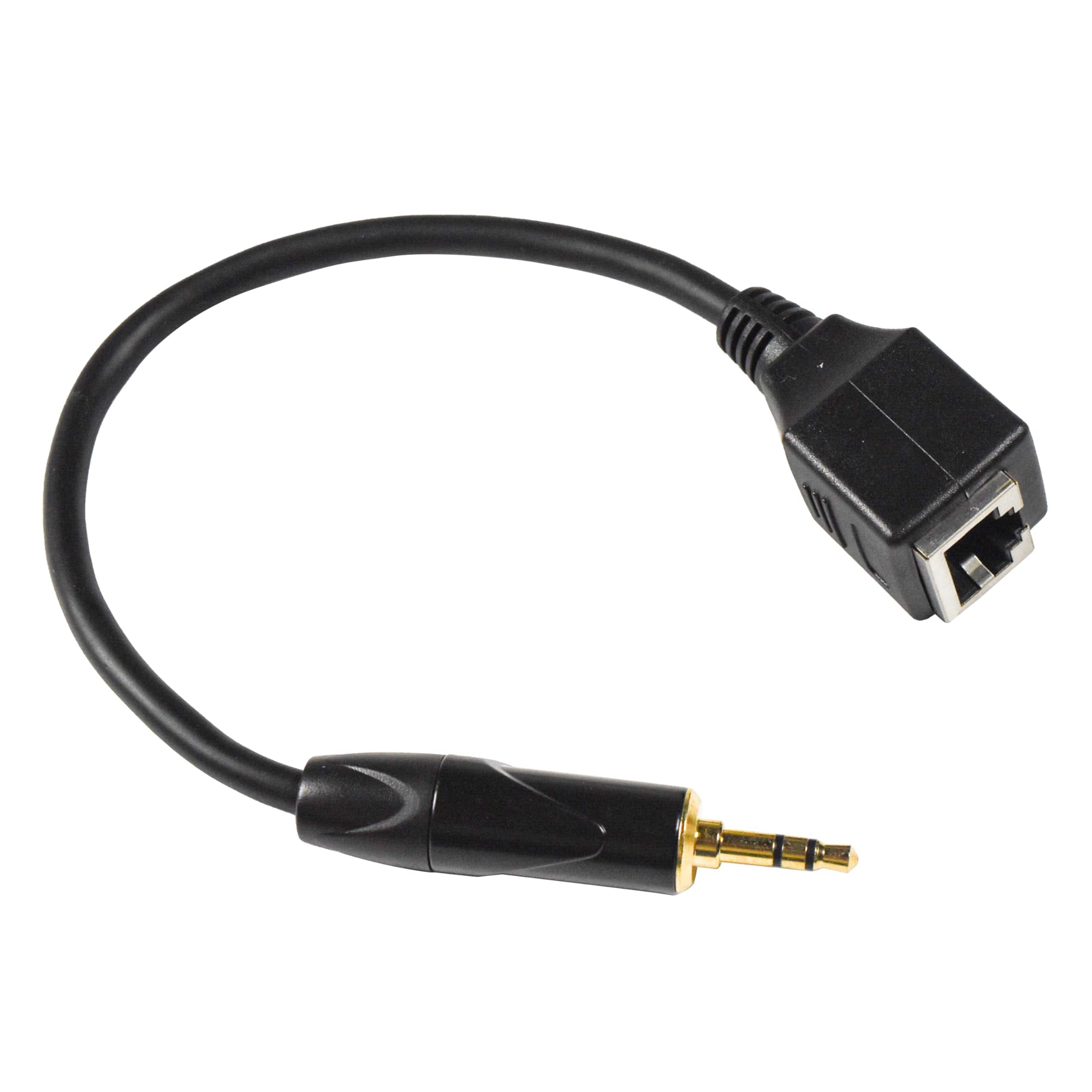 HQRP - 3.5 mm TRS Stereo Male to RJ45 Female Adapter Cable 8 in - audio over Ethernet for Cat 5 / Cat 6 - Black