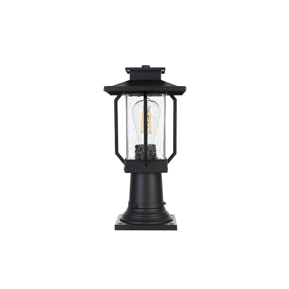 Left. Elegant Lighting - Salem 7 inch Outdoor Pendant in Black - Black.
