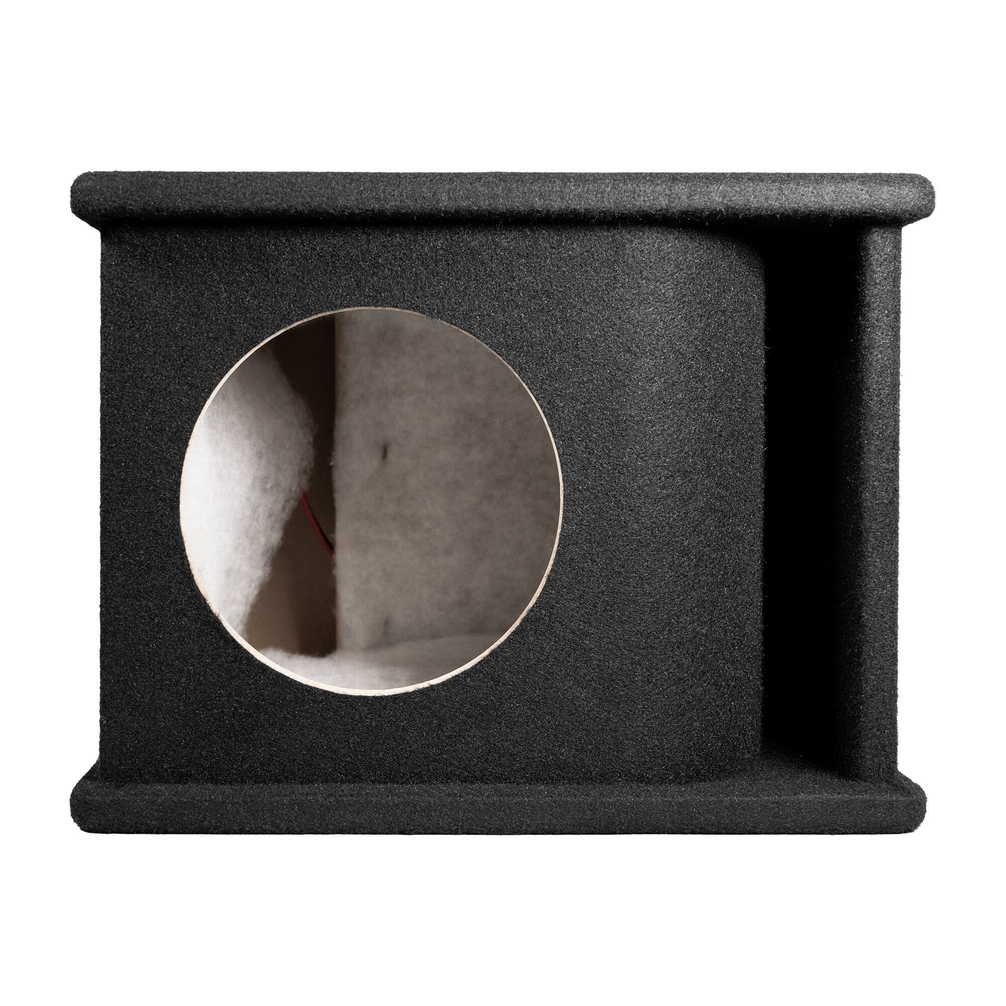Alt View 2. QPower - QPower 8 Inch Single Horn Ported Subwoofer Box Enclosure, 5/8" MDF, Black Carpet - BLACK.